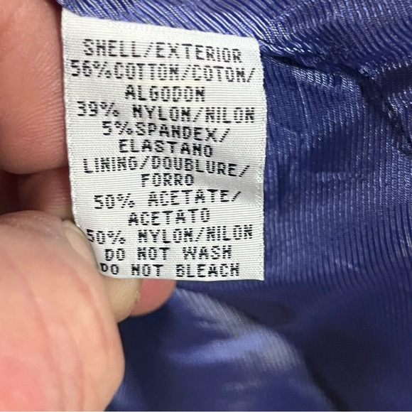 Womens Kenneth Cole Blue Floral Blazer Jacket Coat Size 12 Button Pockets - Picture 6 of 11